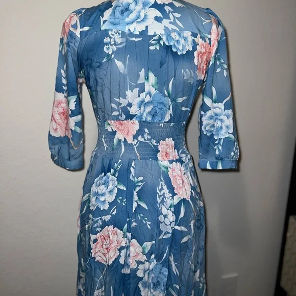 Jaase Blue Floral boho maxi Dress - Picture 8 of 10
